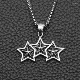 Pendant Necklaces Stars Chain Choker Stainless Steel Necklace Trendy Collar Pentagram Jewellery Femme Bijoux