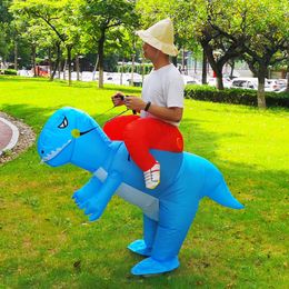 Cosplay Blue Dinosaur Adult Iatable Garment Halloween Cosplay Costume Riding Clothes Disfraz For Men Women