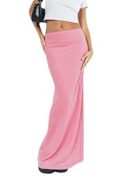 Skirts Sexy Solid Colour Bodycon Maxi Skirt for Women Low Waist Pencil with Elegant Design Parties and 231016