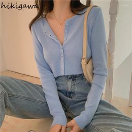 Women's T Shirts Women Clothes Knitted Tshirts O-neck Long Sleeve Summer Tunic Tees Crop Tops Fashion Casual Vintage T-shirt 2023 Ropa Mujer