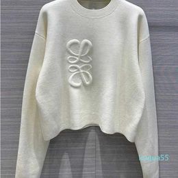 2023-new womens sweater autumn trendy long-sleeved top high-end slim pullover coat designer Sweater women white thin knit sweaters