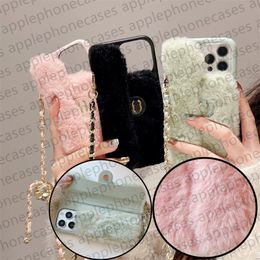 Women Crossbody Plush Phone Case Designer iPhone case For iPhone 15 Pro Max Cases Apple 14 Pro Max 13 Pro 12 Pro Cellphone Cases Handbag Card Holder Cover Neck Lanyard