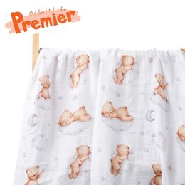 Quilts Kangobaby #My Soft Life# Design Summer Premier Quality Baby Muslin Swaddle Blanket High Density born Quilt Wrap 231017