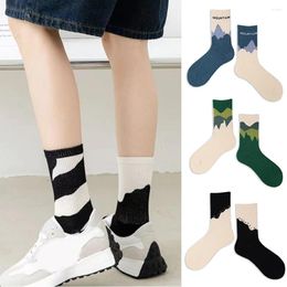 Men's Socks Sports Winter Warmth Stocking Fashion Foot Cotton Mid-tube Printed Breathable Couple INS 1pair