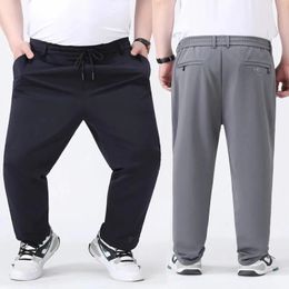 Men's Pants Autumn Winter Thick Section Men's Pants Middle-aged Elderly Dad Pants Elastic All-match High Waist Straight Baggy Trousers Men 231017
