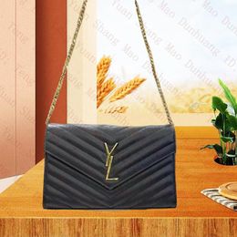 Luxury Handbag Shoulder Bag Brand Cross Body Classic Flap Envelope Bag Y Shape Designer Stitch Leather Ladies Metal Chain High Quality Flap Messenger Bags