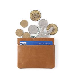 Slim Minimalist Genuine Leather Front Pocket RFID Blocking Wallets, Credit Card Case Sleeve Card Holder