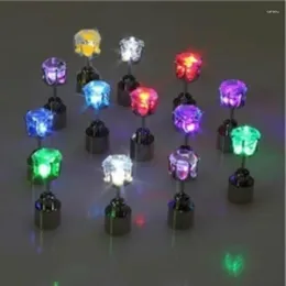 Party Decoration Light Up LED Bling Ear Stud Earrings Korean Of Flash Zircon Accessories For Women Christmas