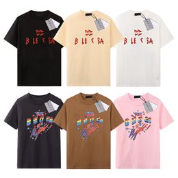 Designer T-shirt Brand Ba Shirts Mens Womens Short Sleeve T Shirts Summer Causal Tees Hip Hop Streetwear Tops Shorts Clothing Clothes Various Colors-21