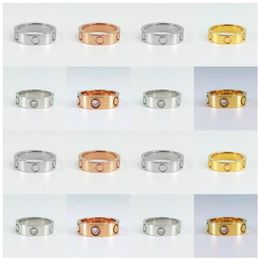 Ring mens ring Diamond luxury jewelry Titanium steel Gold Silver Rose size 5 6 7 8 9 10 11mm Never fade Not allergic Band designer228n
