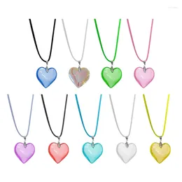 Pendant Necklaces Delicate Velvets Ribbon Heart Necklace Crystal Clavicle Chain Anniversary For Women Sweet Jewellery F19D