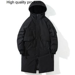 Men's Down Parkas Long Coat Winter Cotton Padded Jacket Men Hooded Oversize Man Outerwear Fashion Loose Thick Warm Coats 231017