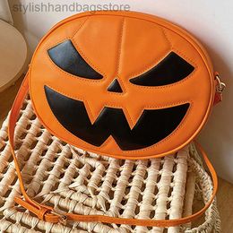 Cross Body 2023 Cartoon Funny Pumpkin Crossbody Bag Halloween Little Devil Shoulder Bag Creative Leather Bagstylishhandbagsstore