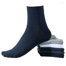 Men's Socks 5 Pairs Pure Cotton For Men And Women Antibacterial Boneless Mesh Thin Sports All Mid Tube Business Stockings