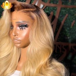 Peruvian Soft Hair Ombre Blonde 613 Hd Lace Frontal Wig Body Wave Lace Front Wig 360 Lace Wig Synthetic Pre Plucked