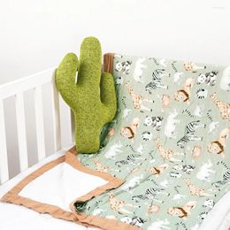 Blankets Elinfant Thick 4 Layers Bamboo Cotton Muslin Swaddle Blanket Digital Print 120 110cm Born Bath Towel For Winter