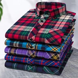 Men's Casual Shirts Plus Size 8XL 7XL Plaid Autumn Long Sleeved Checked Fashion Slim Fit Cotton Soft Male Flannel Shirt