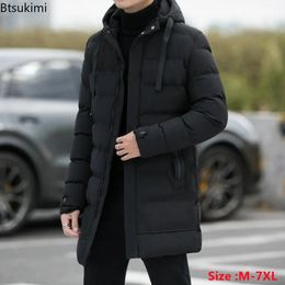 Men's Down Parkas 2023 Winter Warm Jackets Hooded Casual Long Thicker Male Outwear Coats Slim Fit 231017