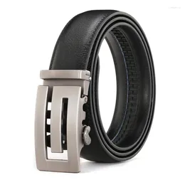 Belts Men's Leather Belt Youth Business Automatic Classic Alloy Buckle Solid Colour Luxury Clothing Accessories 3.5cm