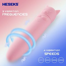 Adult Toys HESEKS 3 Speed Mini Cat Vibrators For Women Sexy for Adults Super Strong Vibrator Female Dildo Sex Woman 18 231017