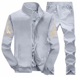 Autumn Mens Sweat Suits Sets Jogger Jackets with Pants Suit Hip Hop Black Gray Designer Tracksuits2578
