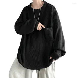 Men's Sweaters 2023 Clothing Grey Black Sweater Autumn Winter Styley Large Loose Korean Couples Long Sleeve Package Mail Trend
