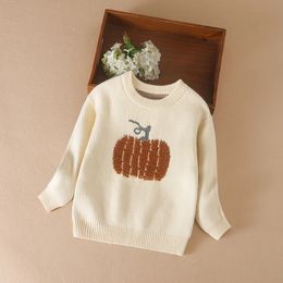 Pullover Baby Girls Sweater Autumn Long Sleeves Knitwear Kids Pumpkin Clothes Girls Halloween Outfit 231017
