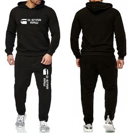 Men's Tracksuits Gstar Print Solid Colour Golf Lovers Set Long Sleeve Sport Hoodie And Pants Spring Fall Jogging Suit For Male261Y