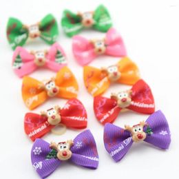 Dog Apparel 10/20Pcs Christmas Pets Hair Bows Rubber Bands Supplier Holiday Party Dogs Grooming For Small Pet Supplies