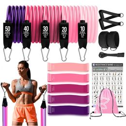 Resistance Bands 17PCS Set for Women Latex Exercise Workout Band Stretch Training Fitness Gym Equipment Home Bodybuilding 231016