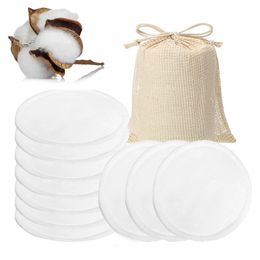 Makeup Tools Reusable Bamboo Remover Pads 10pcsPack Washable Rounds Cleansing Cotton Removal Make Up Tool 231016