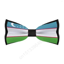 Bow Ties Polyester Uzbekistan Flag Bowtie For Men Fashion Casual Men's Cravat Neckwear Wedding Party Suits Tie