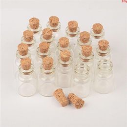 Mini bottiglie di vetro trasparente con tappo di sughero Piccole fiale Vasi Contenitori Artigianato carino Bottiglia dei desideri 100 pezzi buona quantità Fwbgf