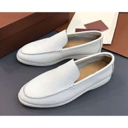 loro piano Luxury Designer Suede Shoes Summer Charms Embellished Walk Suede Loafers Couple Genuine Mens Womens Leather Casual Slip on Flats for Men Women Fla
