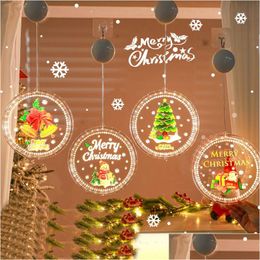 Christmas Decorations Led Suction Cup Hanging Lights With Design Window Decoration Festive Atmosphere Small Coloured Drop Delivery Ho Dh5Tp