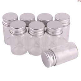 100pcs Size 22*40mm 7ml Transparent Glass Perfume Spice Bottles Tiny Jars Vials With Silver Screw Cap DIY Craftgood qty Olgsr