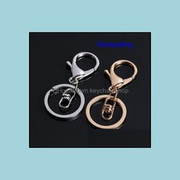 Keychains Lanyards Keychains Fashion Accessories 50Pcs/Lot 30Mm Mti Colours Key Chains Rings Round Gold Sier Colour Lobster Clasp Keyc Dh9Wg