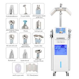 15 Handle Hydra Dermabrasion Facial Machine Oxygen Jet Aqua Peel Shrink Pores Make Up Water Diamond Microdermabrasion Beauty Equipment With PDT LED Lamps