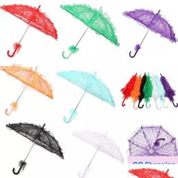 Umbrellas Fashion Bridal Lace Umbrella 11Colors Elegant Wedding Parasol Craft For Show Party Decoration P O Props Drop Deli Homefavor Dh2No