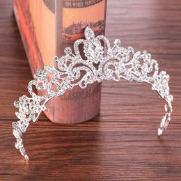 Hair Clips & Barrettes Silver Crystal Wedding Crown Bride Tiaras Acessories Headband Rhinestone Bridal Head Piece Tiara252B