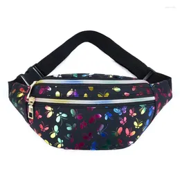 Waist Bags CEAVNI Large Capacity Fanny Pack Casual Shopping Crossbody Bag Color Butterfly Print Multi-layer For Women