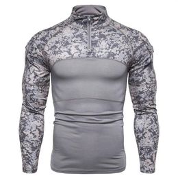 Men's T-Shirts Men Tshirt Camouflage Tactical T Shirt Clothing Combat Assault Long Sleeve Tight Army Costume184a