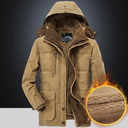 Men's Down Parkas LIONJUMP Winter Fleece Jacket Hood Mens Tactical FullZip Outdoor Windproof Outwear Hooded Warm Coat 231017