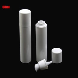 10pcs/lot Pure White Plastic Cosmetic Packing Airless Pump Bottle 50ml Empty Lotion Emulsion Cream Shampoo Container SPB88 Xnfpx Iwjij