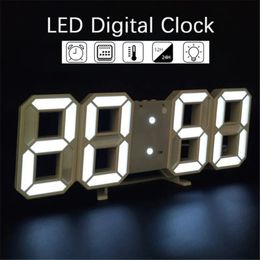 Wall Clocks 3D LED Digital Alarm Clock Table Alarm Clock Manually Auto Adjust Brightness Easy to Read at Night Perfect for Home Decor 231017