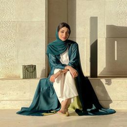 Ethnic Clothing Fashion Open Abaya Cardigan Muslim Women Hijab Maxi Dress Kimono Arab Long Robe Dubai Kaftan Islamic Ramadan