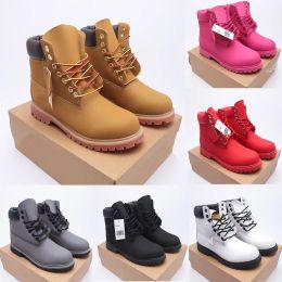 Men Boots Wooden Designer Land Shoes Ankle Denim Classic Women Red Brown Black Hiking Work Motorcycle Boots Bootie With Original