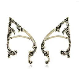 Backs Earrings Women's Elf Ear Cuffs Vintage Metal Hollowed Clips Gothic Style