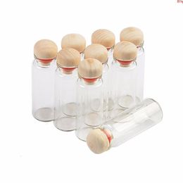 Transparent Glass Jars with Hardwood 14ml Empty Bottles Crafts for Gift 100pcsgood qty Oxuhx