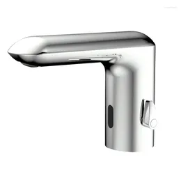 Bathroom Sink Faucets MTTUZK Deck Mounted Brass Plating Chrome Automatic Sensor Faucet Basin Touchless Infrared Cold Taps